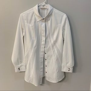 Soft Surroundings White Tunic Button Down PM